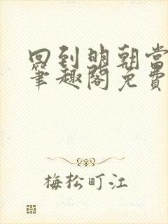 回到明朝当王爷笔趣阁免费无删减封面