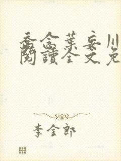 乔念叶妄川在线阅读全文免费封面