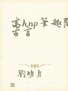高hnp笔趣阁古言