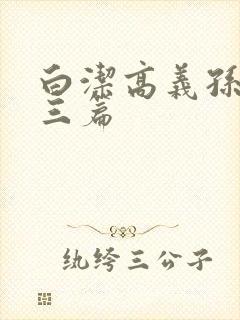 白洁高义孙倩陈三篇封面