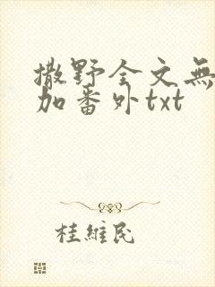 撒野全文无删减加番外txt封面
