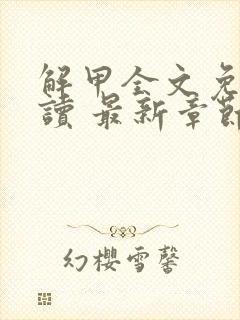 解甲全文免费阅读 最新章节 无弹窗封面