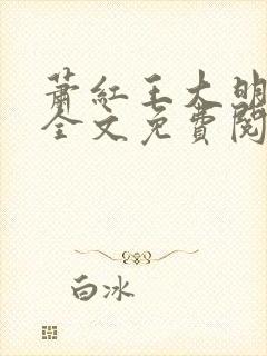 萧红王大明小说全文免费阅读