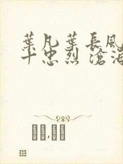 叶凡叶长风一门十忠烈 沧海残阳封面