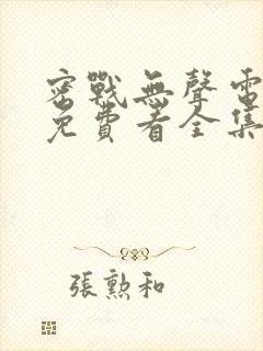 密战无声电视剧免费看全集