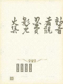 火影忍者动漫全集免费观看完整版封面