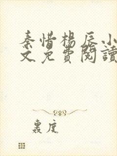 秦惜杨辰小说全文免费阅读无弹窗