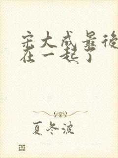 宋大成最后和谁在一起了封面