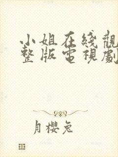 小姐在线观看完整版电视剧免费高清