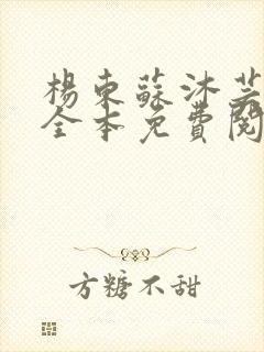 杨东苏沐芸小说全本免费阅读下载