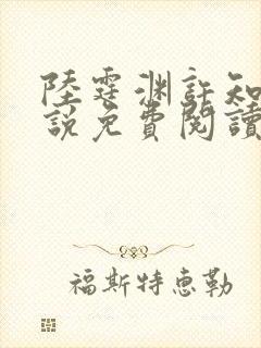 陆霆渊许知知小说免费阅读最新章节