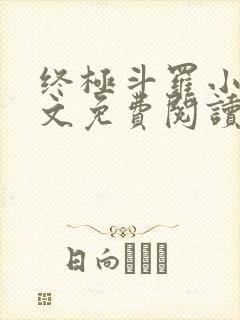 终极斗罗小说全文免费阅读无弹窗