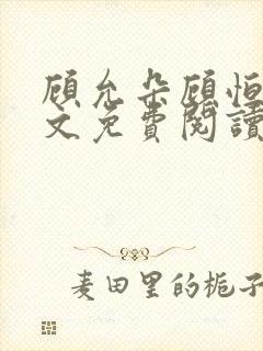 顾允朵顾恒秋全文免费阅读最新章节封面