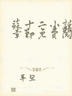 苏十二小说最新章节免费阅读封面