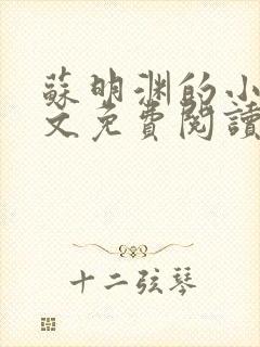 苏明渊的小说全文免费阅读无弹窗