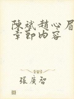 陈斌赵心眉最新章节内容