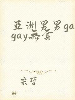 亚洲男男gaygay无套