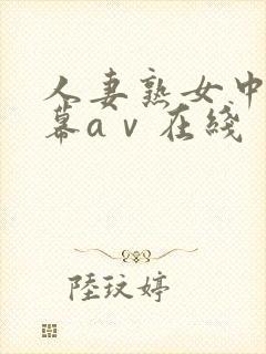 人妻熟女中文字幕aⅴ在线封面