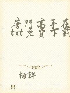 唐门高手在异世txt免费下载