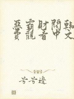 恶霸财阀韩剧免费观看中文版高清