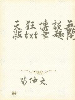 天狂传说无删减版txt笔趣阁