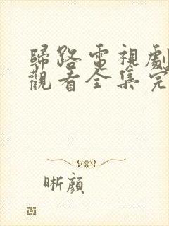 归路电视剧免费观看全集完整版高清下封面