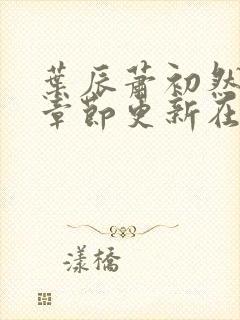 叶辰萧初然最新章节更新在线阅读