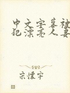 中文字幕被公侵犯漂亮人妻封面