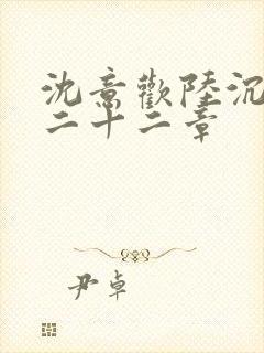 沈意欢陆沉舟第二十二章