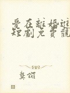 爱在离婚进行时短剧免费观看全集