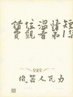 错位温情短剧免费观看第1集