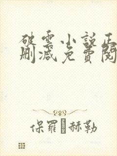 破云小说正版无删减免费阅读全文