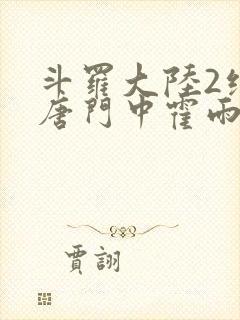 斗罗大陆2绝世唐门中霍雨浩封面