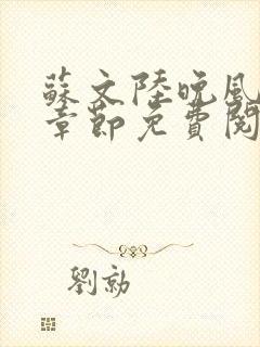 苏文陆晚风最新章节免费阅读笔趣阁封面