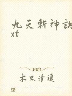 九天斩神诀 txt