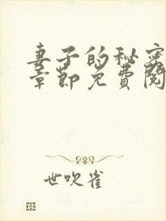 妻子的秘密全部章节免费阅读封面