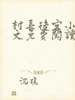 村长后宫小说全文免费阅读笔趣阁封面