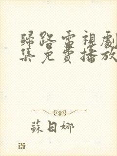 归路电视剧30集免费播放