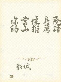 你当像鸟飞往你的山推荐语