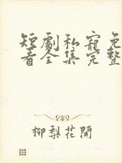 短剧私宠免费观看全集完整版高清