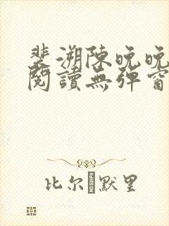 裴溯陈晚晚全文阅读无弹窗笔趣阁