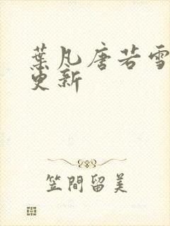 叶凡唐若雪最新更新封面