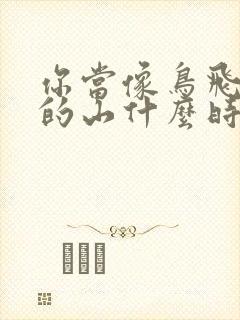 你当像鸟飞往你的山什么时候出版的