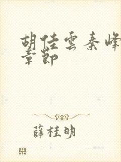 胡佳云秦峰最新章节