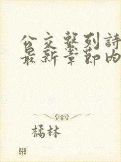 公交系列诗晴的最新章节内容