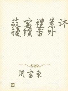 苏宴礼叶沐结局后续番外