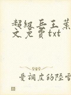 超级兵王叶谦全文免费txt封面