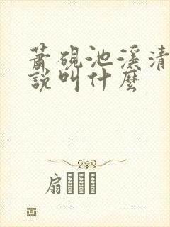 萧砚池溪清梦小说叫什么