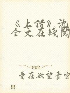 《上错》沈南初全文在线阅读笔趣阁