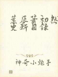 叶辰萧初然最快更新目录封面